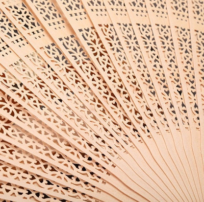 ELECTROPRIME Ancient Style Fragrant Wood Fan Folding Fan Dance Fan Solid Craft Fan, Size:8 inch