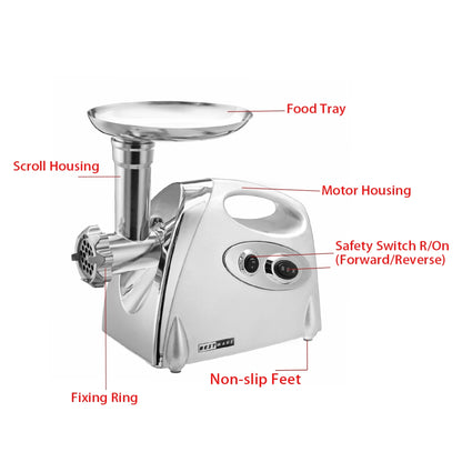 ELECTROPRIME MGB -120A 250W Household Electric Multi-function Stainless Steel Kitchen Sausage Twisting Machine Meat Grinder(Black)