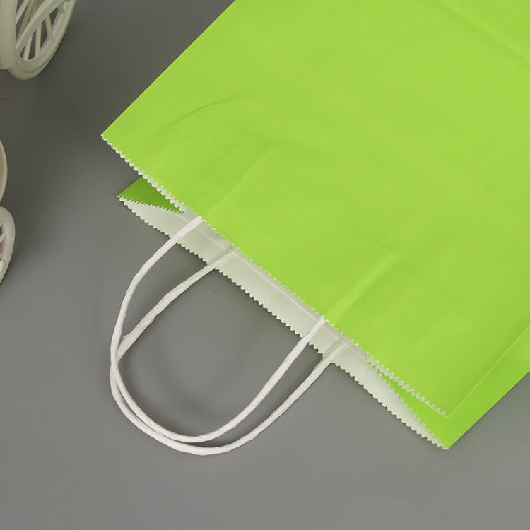 ELECTROPRIME 10 PCS Elegant Kraft Paper Bag With Handles for Wedding/Birthday Party/Jewelry/Clothes, Size:12x15x6cm(Light Green)