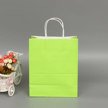 ELECTROPRIME 10 PCS Elegant Kraft Paper Bag With Handles for Wedding/Birthday Party/Jewelry/Clothes, Size:26x33x12cm(Light Green)