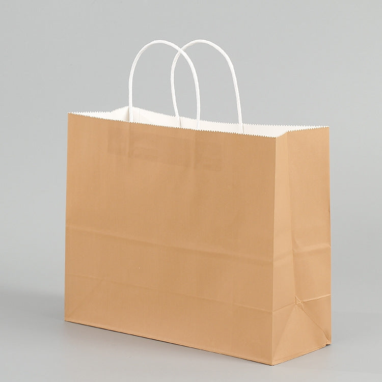 ELECTROPRIME 10 PCS Elegant Kraft Paper Bag With Handles for Wedding/Birthday Party/Jewelry/Clothes, Size:32x25x11cm(White Kraft)