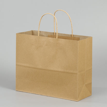 ELECTROPRIME 10 PCS Elegant Kraft Paper Bag With Handles for Wedding/Birthday Party/Jewelry/Clothes, Size:32x25x11cm(Yellow Kraft)