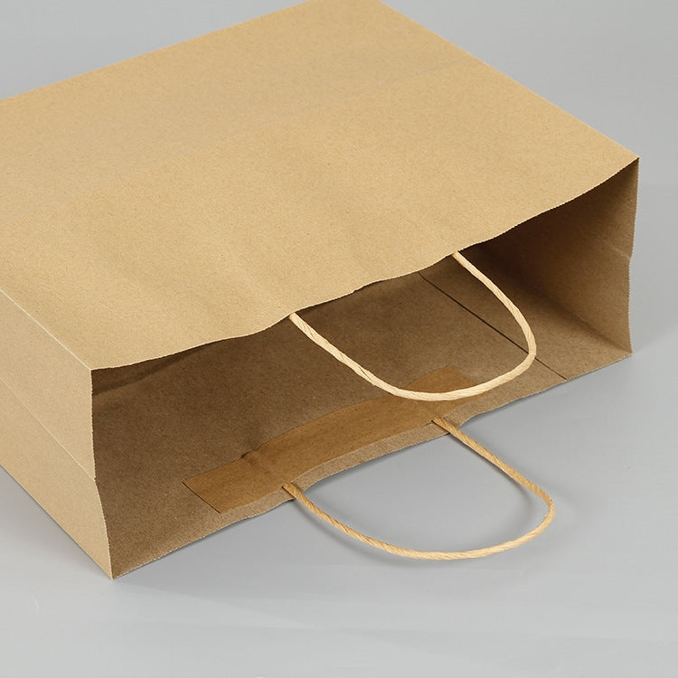 ELECTROPRIME 10 PCS Elegant Kraft Paper Bag With Handles for Wedding/Birthday Party/Jewelry/Clothes, Size:32x25x11cm(Yellow Kraft)