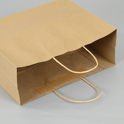 ELECTROPRIME 10 PCS Elegant Kraft Paper Bag With Handles for Wedding/Birthday Party/Jewelry/Clothes, Size:32x25x11cm(Yellow Kraft)