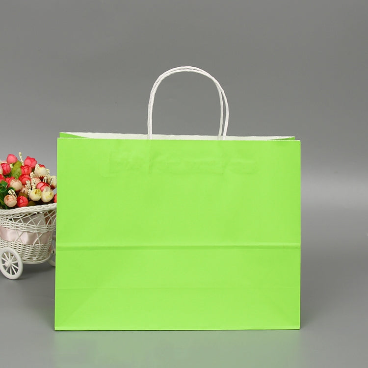 ELECTROPRIME 10 PCS Elegant Kraft Paper Bag With Handles for Wedding/Birthday Party/Jewelry/Clothes, Size:32x25x11cm(Light Green)