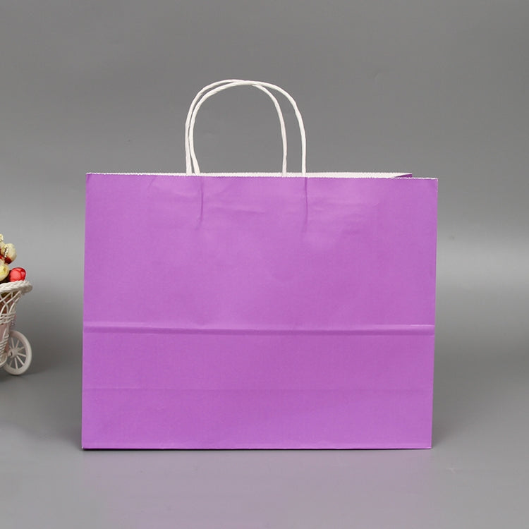 ELECTROPRIME 10 PCS Elegant Kraft Paper Bag With Handles for Wedding/Birthday Party/Jewelry/Clothes, Size:32x25x11cm(Purple)