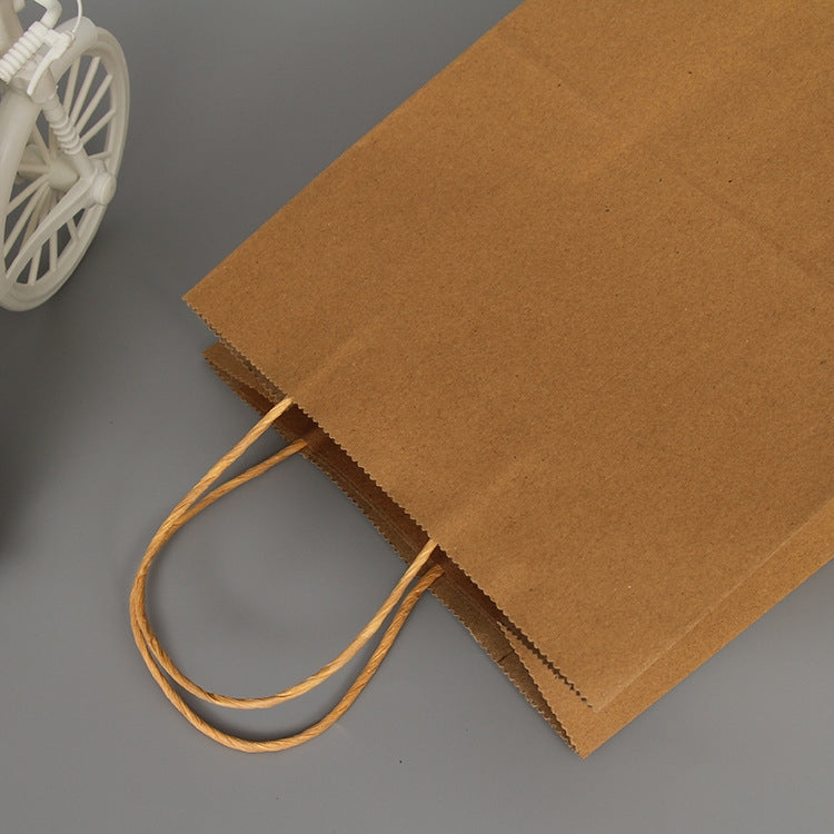 ELECTROPRIME 10 PCS Elegant Kraft Paper Bag With Handles for Wedding/Birthday Party/Jewelry/Clothes, Size:42x31x12cm(Yellow Kraft)