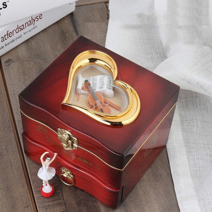 ELECTROPRIME YL2047 Classic Nostalgic Music Box Dancing Girl Clockwork Simulation Eight-toneJewelry Box(Brown)