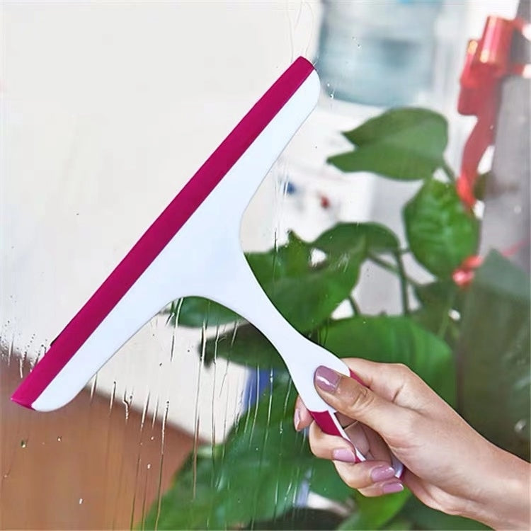 ELECTROPRIME Glass Window Wiper  Bathroom Glass Wiper Window Glass Cleaner Household Cleaning(Rose Red)
