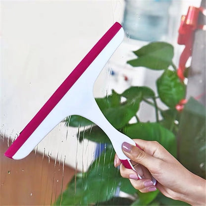 ELECTROPRIME Glass Window Wiper  Bathroom Glass Wiper Window Glass Cleaner Household Cleaning(Rose Red)
