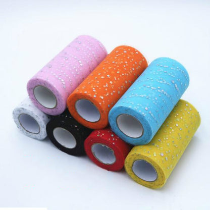 ELECTROPRIME Tulle Roll 25 Yards 13cm Organza Laser Crafts Wedding Decoration Tulle Birthday Party Supplies(Beige)