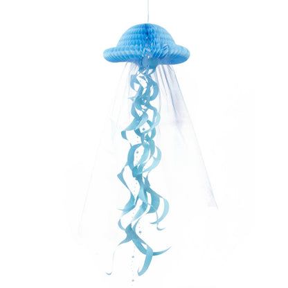 ELECTROPRIME Honeycomb Jellyfish Pastel Mermaid Party Birthday Party Decorations Hanging(Blue)