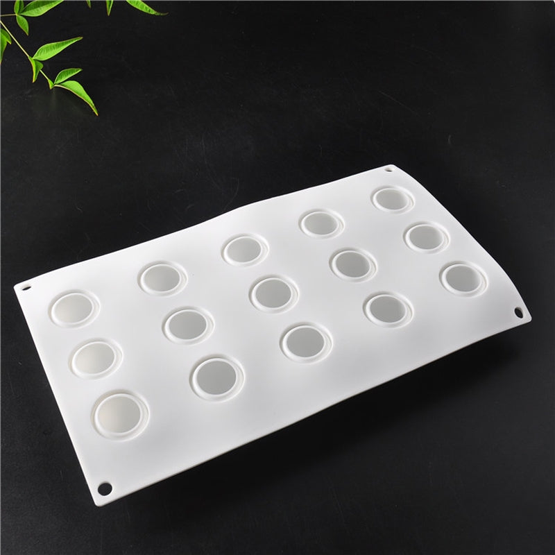 ELECTROPRIME French Dessert 15 Even Spherical Cake Mold Mousse Silicone Creative DIY Baking Mold White?29.7×17.5×3cm?