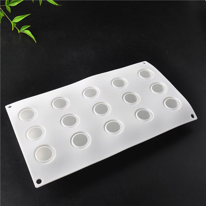ELECTROPRIME French Dessert 15 Even Spherical Cake Mold Mousse Silicone Creative DIY Baking Mold White?29.7×17.5×3cm?