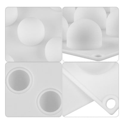 ELECTROPRIME French Dessert 15 Even Spherical Cake Mold Mousse Silicone Creative DIY Baking Mold White?29.7×17.5×3cm?