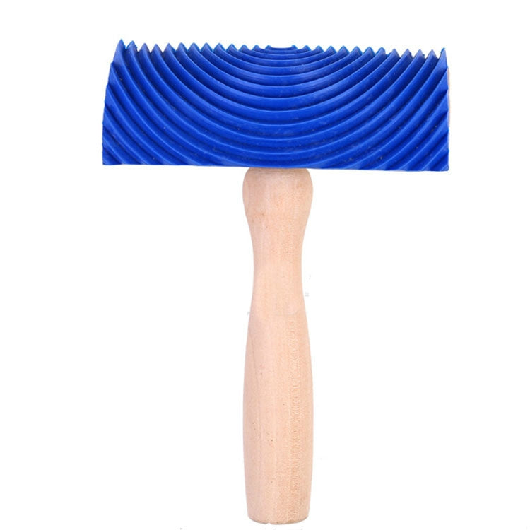 ELECTROPRIME ZZ0150 Wood Handle Wood Grain Brush Wall with Imitation Wood Embossed Wall Art Brush