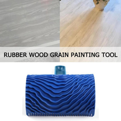 ELECTROPRIME ZZ0150 Wood Handle Wood Grain Brush Wall with Imitation Wood Embossed Wall Art Brush