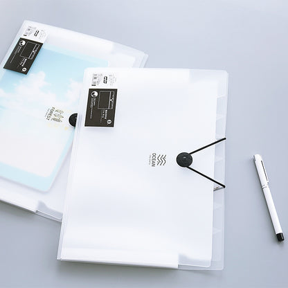 ELECTROPRIME Multi-layer Buckle Matte Transparent Folder Information Booklet 12 Layer, Specification:A4