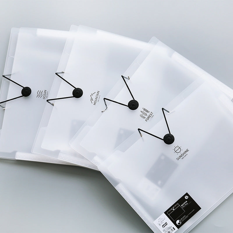 ELECTROPRIME Multi-layer Buckle Matte Transparent Folder Information Booklet 12 Layer, Specification:A4