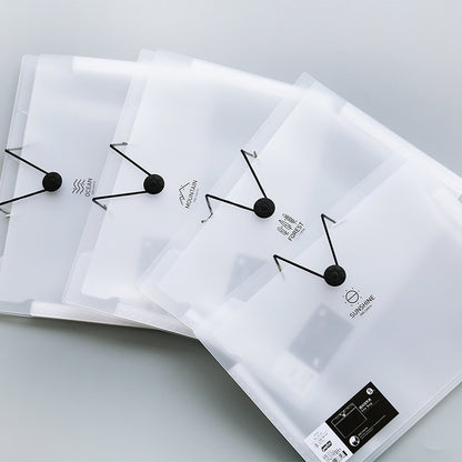 ELECTROPRIME Multi-layer Buckle Matte Transparent Folder Information Booklet 12 Layer, Specification:A4