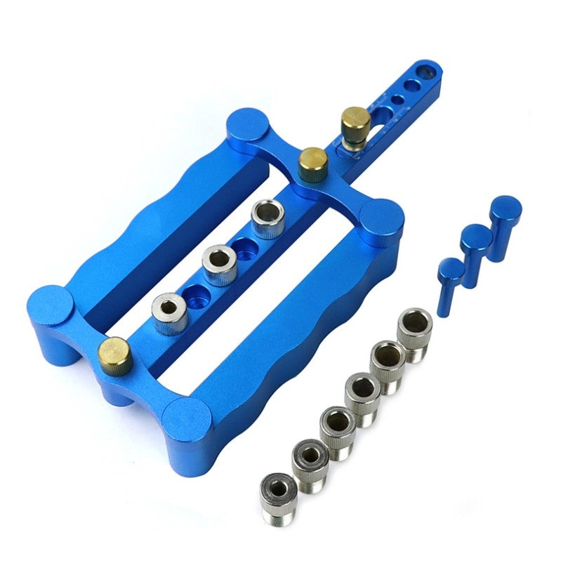 ELECTROPRIME Woodworking Punching Locator Vertical Triple Hole Straight Hole Opener Dowel(Blue)