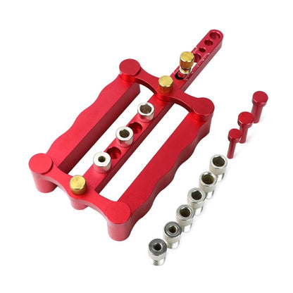 ELECTROPRIME Woodworking Punching Locator Vertical Triple Hole Straight Hole Opener Dowel(Red)