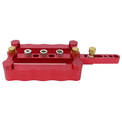 ELECTROPRIME Woodworking Punching Locator Vertical Triple Hole Straight Hole Opener Dowel(Red)