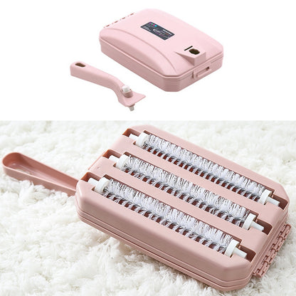 ELECTROPRIME Three-row Brush Handheld Carpet Sweeper Brush Sofa Bed Pet Hair Debris Crumb Dirt Fur Cleaner Roller Cleaning Tools, Random Color Delivery
