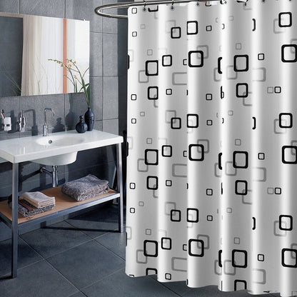 ELECTROPRIME Bathroom Thick Waterproof Shower Curtain, Size:80X180cm, Style:with Copper Buckle