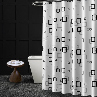 ELECTROPRIME Bathroom Thick Waterproof Shower Curtain, Size:180X180cm, Style:with Copper Buckle