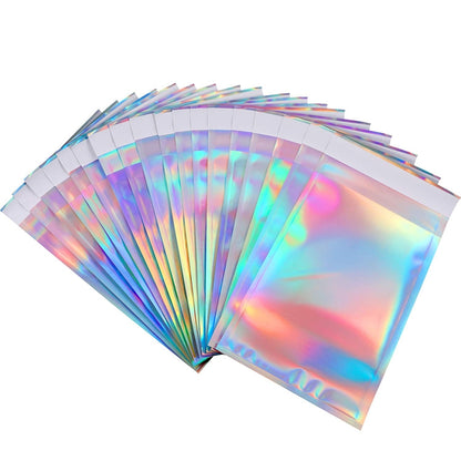 ELECTROPRIME 100 PCS / Set  Laser Self Sealing Plastic Envelopes Mailing Bags Gift Packaging Bags, SIZE:16.5cmx23cm+4cm