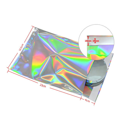 ELECTROPRIME 100 PCS / Set  Laser Self Sealing Plastic Envelopes Mailing Bags Gift Packaging Bags, SIZE:16.5cmx23cm+4cm