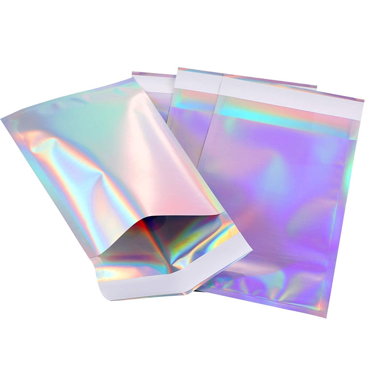 ELECTROPRIME 100 PCS / Set  Laser Self Sealing Plastic Envelopes Mailing Bags Gift Packaging Bags, SIZE:23cmx32.5cm+4cm