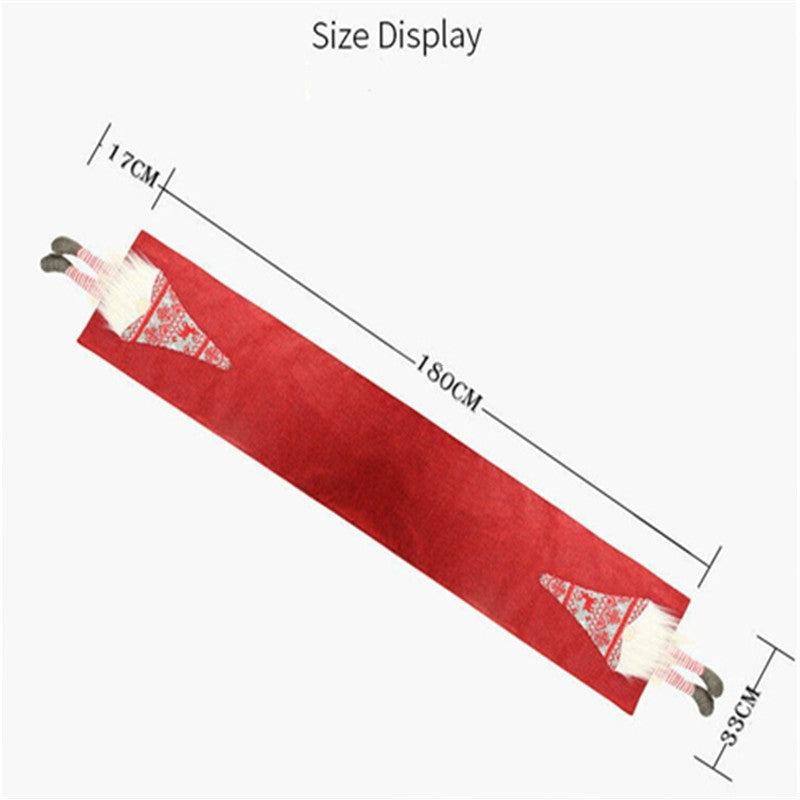 ELECTROPRIME Christmas Tablecloth Santa Claus Table Runner Hotel Banquet Table Flag for Festival Decoration(Red)