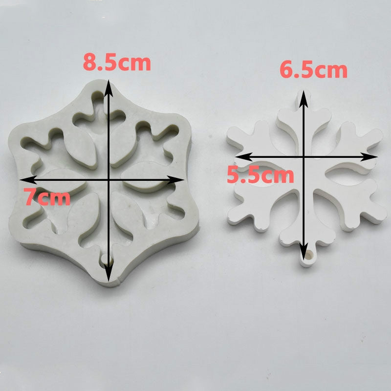 ELECTROPRIME DIY Baking Christmas Series Modeling Fondant Silicone Mold(Christmas Snowflake)