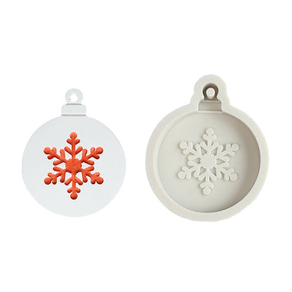 ELECTROPRIME DIY Baking Christmas Series Modeling Fondant Silicone Mold(Christmas Round Snowflake)