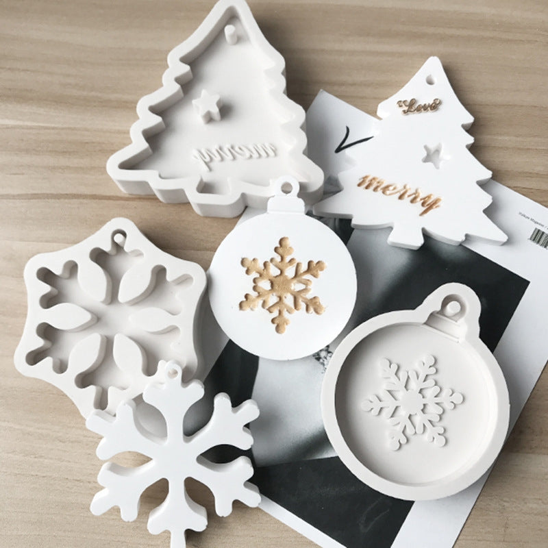 ELECTROPRIME DIY Baking Christmas Series Modeling Fondant Silicone Mold(Christmas Round Snowflake)