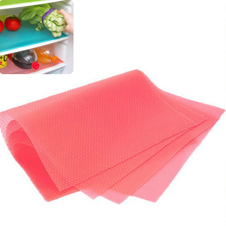 ELECTROPRIME 4 PCS / Set Environmentally Friendly Waterproof Washable Antibacterial Antifouling Refrigerator Mat, Color:Transparent Pink