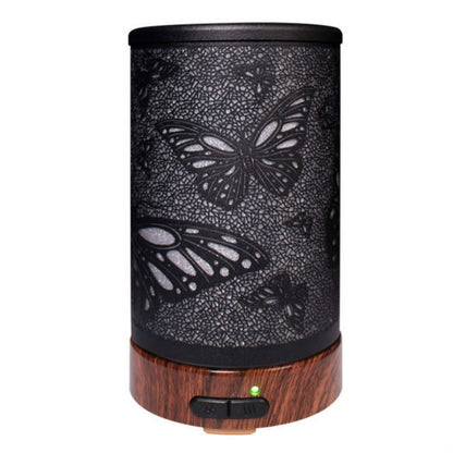 ELECTROPRIME Butterfly Pattern Air Humidifier Essential Oil Diffuser Mist Maker Colorful LED Lamp  Diffuser Aromatherapy Air Purifier, Plug Type:US Plug(Black)