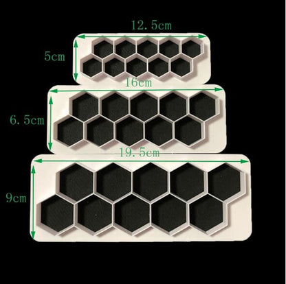 ELECTROPRIME 2 PCS Chocolate Cake Geometric Puzzle Embossed Strip Foundation Shape Graphic Biscuit Mold Stamping Tool(Hexagon)