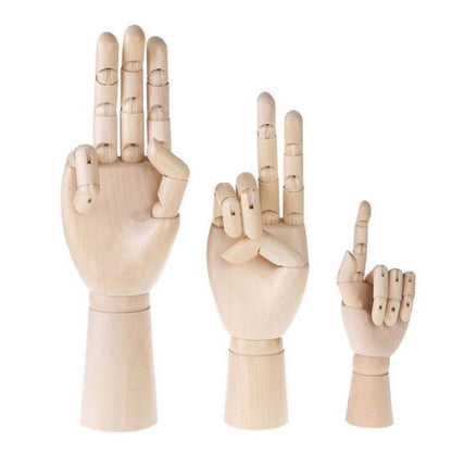 ELECTROPRIME Wooden Doll Hand Joint Movable Hand Model Wooden Hand Art Sketch Tool, Size:10 Inch(Left  Hand)