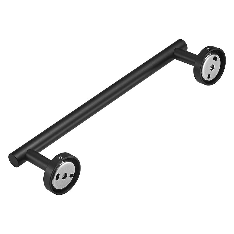 ELECTROPRIME 3 In 1 Matte 304 Stainless Steel Towel Bar Paper Towel Rack Hook Bathroom Accessories Bath Shower Set, Color:Black