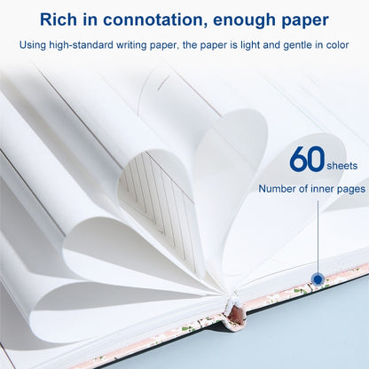 ELECTROPRIME PU Leather Flower Diary Weekly Plan Cute Notepad Small Fresh Business Notebook Office Study Stationery, Size:A5(Pink Cherry Blossoms)
