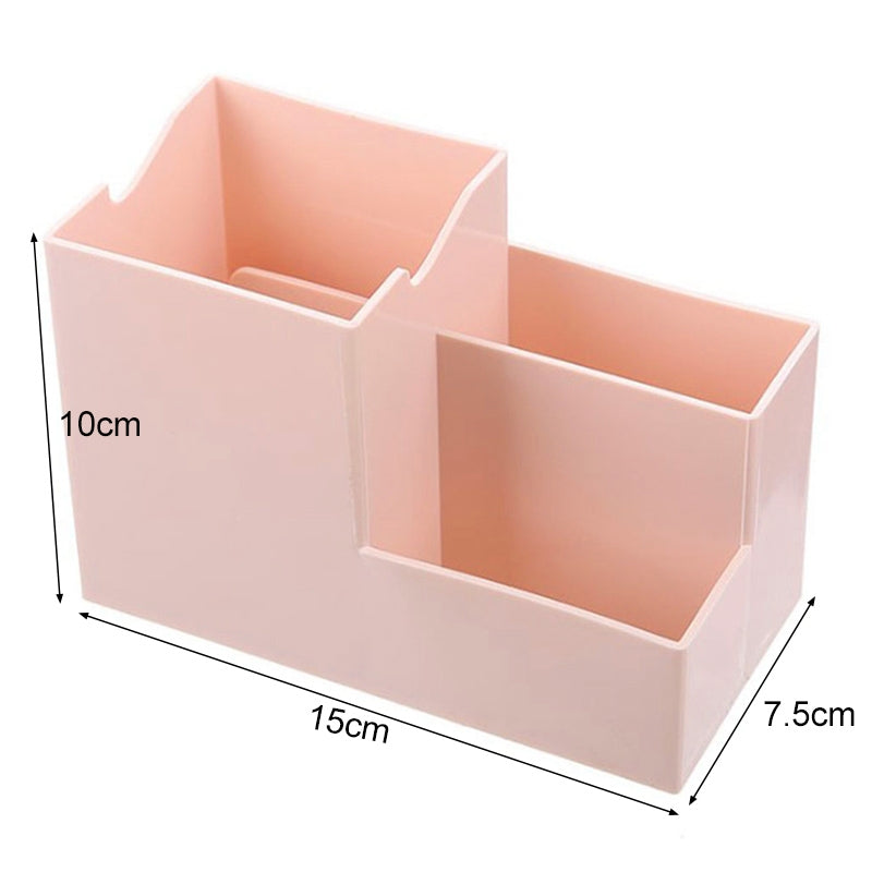 ELECTROPRIME Creative Multifunctional Desktop Plastic Storage Phone Holder Pen Holder(Pink)