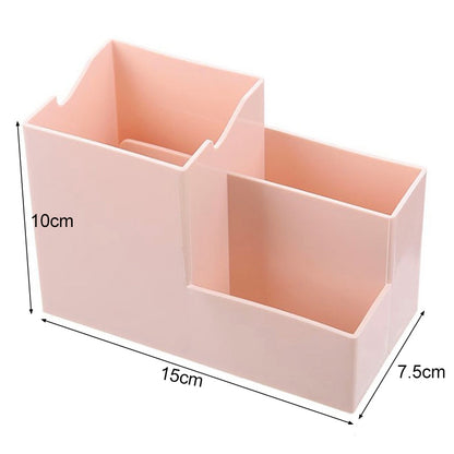 ELECTROPRIME Creative Multifunctional Desktop Plastic Storage Phone Holder Pen Holder(Pink)