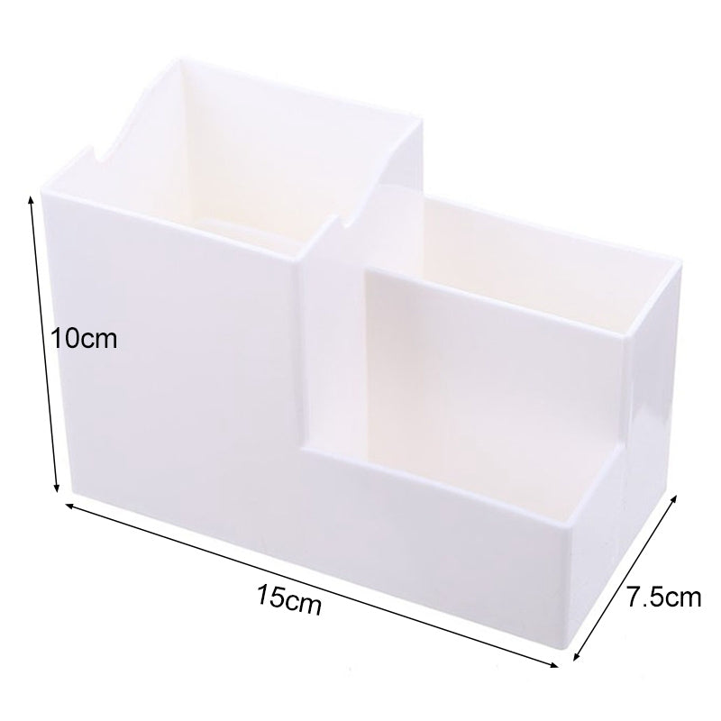 ELECTROPRIME Creative Multifunctional Desktop Plastic Storage Phone Holder Pen Holder(White)