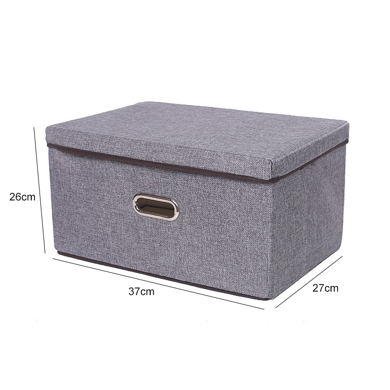 ELECTROPRIME Household Clothes Storage Box Fabric Foldable Debris Storage Box Toy Storage Box,  Size: M 37x27x26cm(Dark Gray)