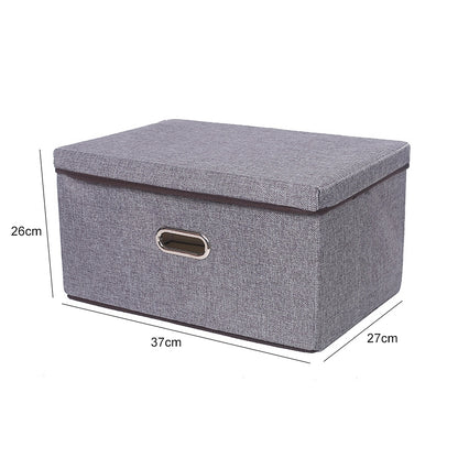 ELECTROPRIME Household Clothes Storage Box Fabric Foldable Debris Storage Box Toy Storage Box,  Size: M 37x27x26cm(Dark Gray)