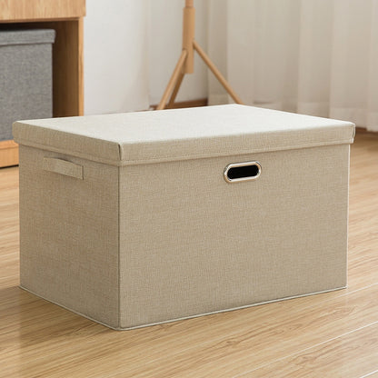 ELECTROPRIME Household Clothes Storage Box Fabric Foldable Debris Storage Box Toy Storage Box,  Size: M 37x27x26cm(Khaki)