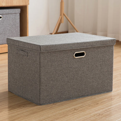 ELECTROPRIME Household Clothes Storage Box Fabric Foldable Debris Storage Box Toy Storage Box,  Size: XXL 58x40x35cm(Dark Gray)